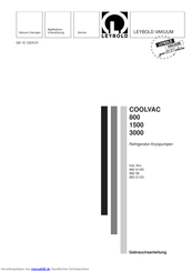 Leybold vacuum COOLVAC 800 Gebrauchsanleitung