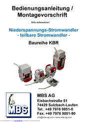 MBS KBR Serie Bedienungsanleitung