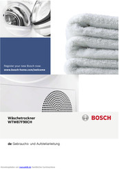 Bosch WTW87F90CH Gebrauchs- Und Aufstellanleitung