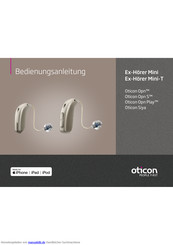 oticon Opn Play 2 Ex-Hörer Mini Bedienungsanleitung