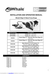 Whale Bilge IC SI8422B Montagehandbuch Und Bedienungsanleitung