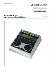 Gossen MetraWatt SECULIFE DF BASE Bedienungsanleitung