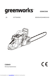GreenWorks GD80CS50 Bedienungsanweisung