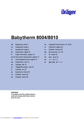 Dräger Babytherm series Ergänzung Zur Gebrauchsanweisung