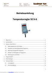 Bodmer Ton SE 9-6 Betriebsanleitung