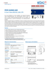 Saia Burgess Controls PCD1.G2000-A20 Datenblatt