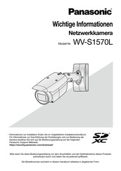 Panasonic WV-S1570L Wichtige Informationen