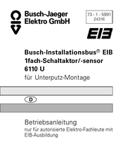Busch-Jaeger Busch-Installationsbus EIB 6110 U Betriebsanleitung