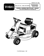 Toro Wheel horse recycler rider 1332 Bedienungsanleitung