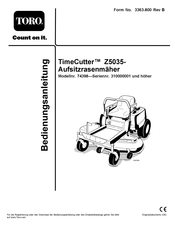 Toro TimeCutter Z5035 Bedienungsanleitung