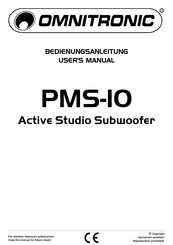 Omnitronic PMS-10 Bedienungsanleitung
