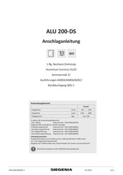 Siegenia ALU 200-DS Anschlaganleitung