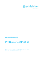 Schleicher ProNumeric OP 50 M Betriebsanleitung