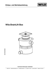 Wilo DrainLift Box 40 Einbau- Und Betriebsanleitung