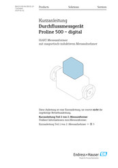 Endress+Hauser Proline 500-digital Kurzanleitung