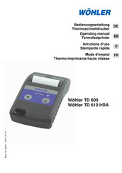 Wohler TD 600 Bedienungsanleitung