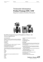 Endress+Hauser Proline Promag 50W Technische Information