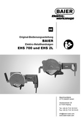 Baier Elektrowerkzeuge EHS 700 Original Bedienungsanleitung