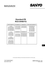 Sanyo Standard-FB RCS-SH80TG Bedienungsanleitung
