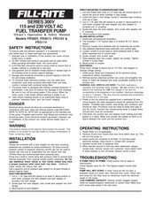 FILL-RITE FR301V Gebrauchsaneisung Und Sicherheitsvorschriften