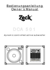 Zeck DCA 501 Bedienungsanleitung