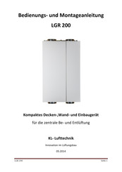 KL Lufttechnik LGR200-L Bedienungs- Und Montageanleitung