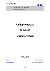 INTEC MLC 8000 Betriebsanleitung