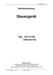 BEIER-Electronic SV1-3-10Z Betriebsanleitung