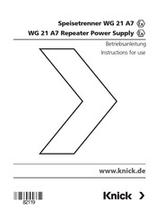 Knick WG 21 A7 Sicherheits- Und Installationshinweise