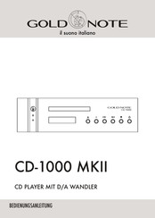 Gold Note CD-1000 MKII Bedienungsanleitung