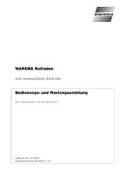 WAREMA V 6 Bedienungs- Und Wartungsanleitung