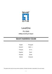 Level One PLI-2040 Schnellinstallationsanleitung