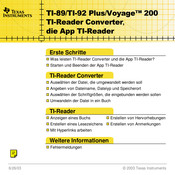 Texas Instruments Voyage 200 Handbuch