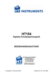 HT Instruments HT154 Bedienungsanleitung