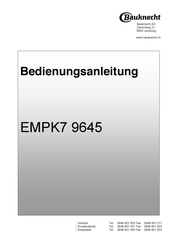 Bauknecht EMPK7 9645 Bedienungsanleitung