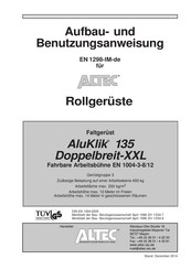 Altec AluKlik 135-300 Doppelbreit-XXL Aufbau- Und Benutzungsanweisung