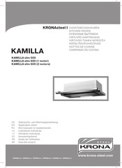 KRONAsteel KAMILLA series Gebrauchs- Und Wartungsanweisung