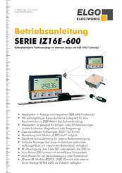 ELGO Electronic IZ16E-600 SERIE Betriebsanleitung