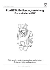 Planeta BW-Serie Bedienungsanleitung