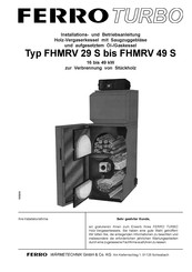 Ferro TURBO FHMRV40/29 S Installation Und Betriebsanleitung