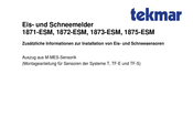 Tekmar 1871-ESM Zusätzliche Informationen Zur Installation