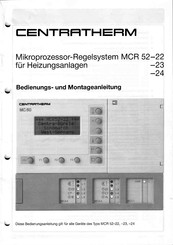 Centratherm MCR 52-23 Bedienungs- Und Montageanleitung