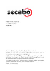 Secabo BP 1 Bedienungsanleitung
