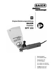 Baier BPF 200 Original Bedienungsanleitung