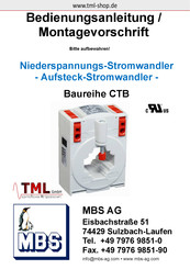 MTB CTB-Serie Bedienungsanleitung / Montagevorschrift