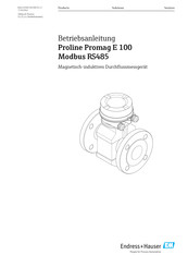 Endress+Hauser Proline Promag E 100 Modbus RS485 Betriebsanleitung