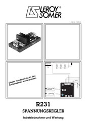 Leroy-Somer R231 Inbetriebnahme Und Wartung