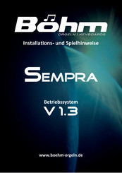 bohm Sempra SE10 Installations- Und Spielhinweise