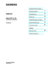 Siemens SIMATIC Rack PC IL 40 Handbuch