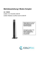 Coldtec 100450 Betriebsanleitung